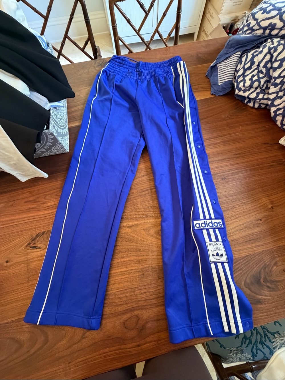 adidas Blue Track Jacket with White Three-Stripes Patch - Picture 2 of 7